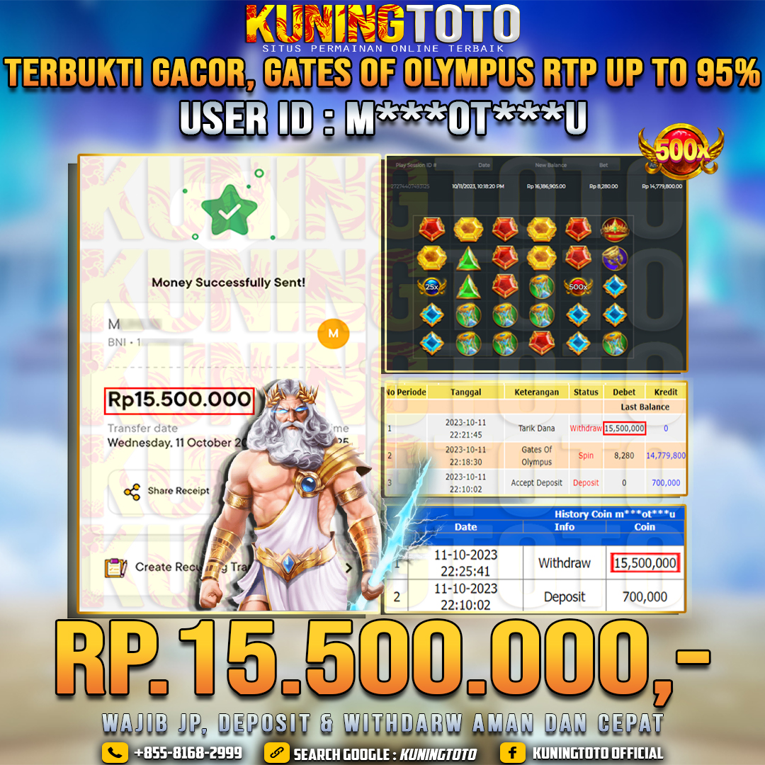 Bukti JP Slot Member KUNING TOTO 11 Oktober 2023 Gates Of Olympus