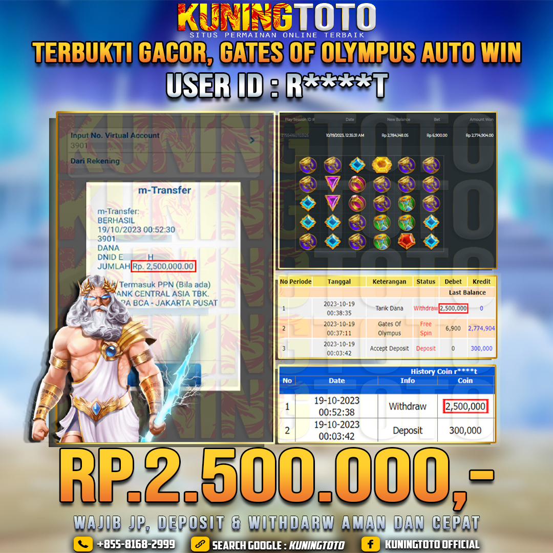 Bukti JP Slot Member KUNING TOTO 19 Oktober 2023 Gates Of Olympus