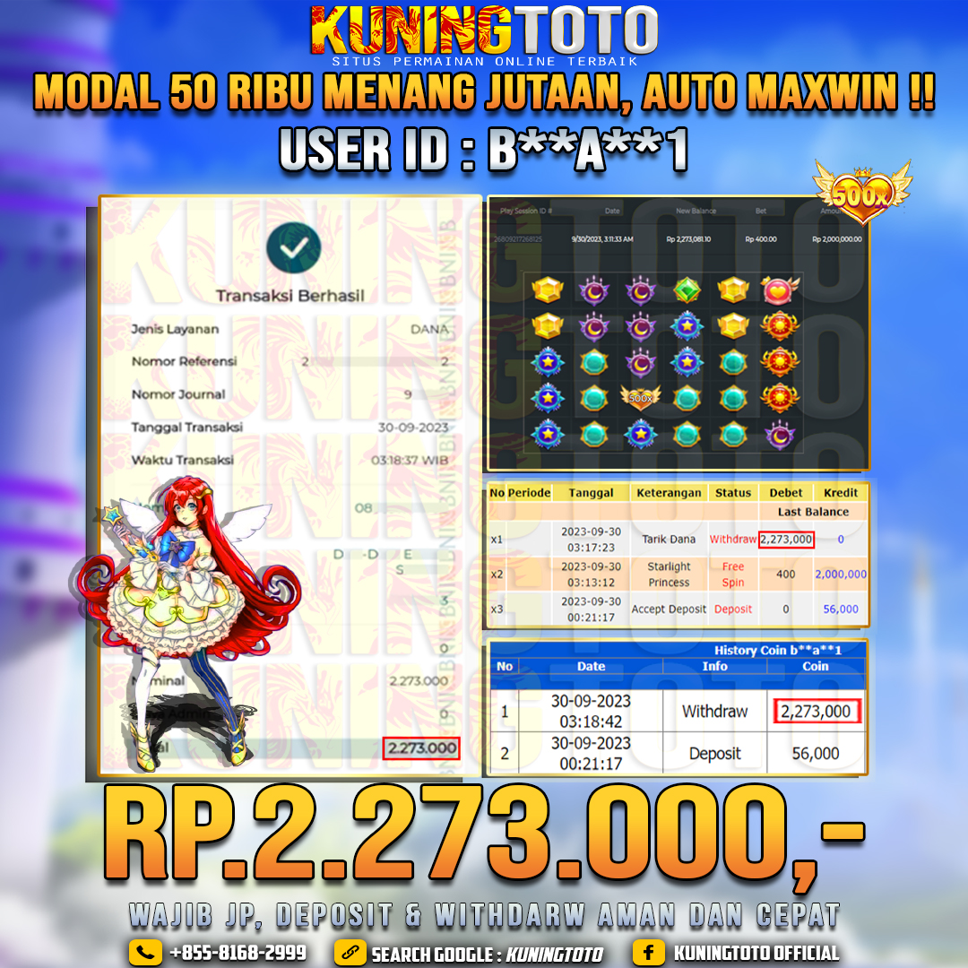 Bukti JP Slot Member KUNING TOTO 30 September 2023 Starlight Princess