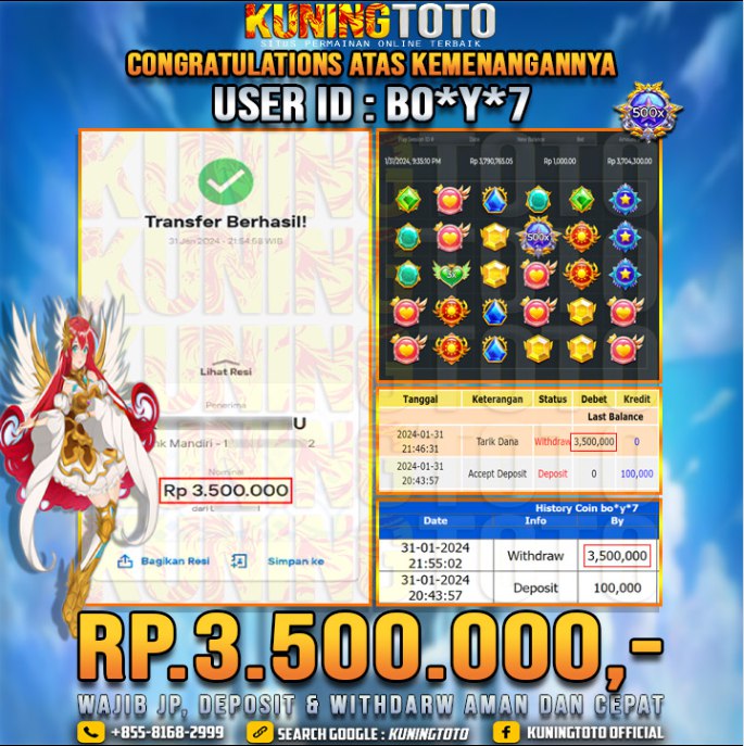 Bukti JP Slot Kuning toto 01 Februari 2024 Starlight princess 1000