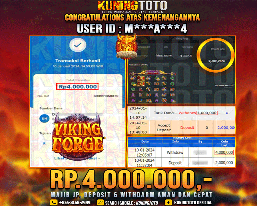 Bukti JP Slot Kuning toto 10 Januari 2024 Viking Forge