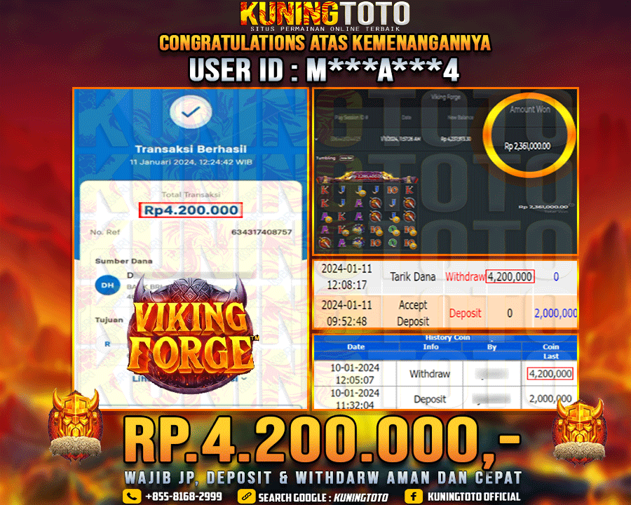 Bukti JP Slot Kuning toto 11 Januari 2024 Viking Forge