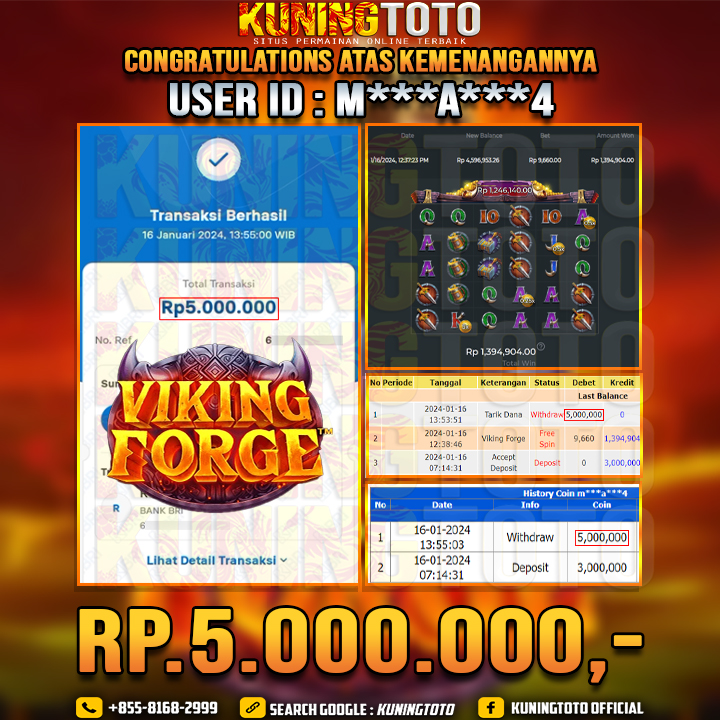 Bukti JP Slot Kuning toto 16 Januari 2024 Viking Forge