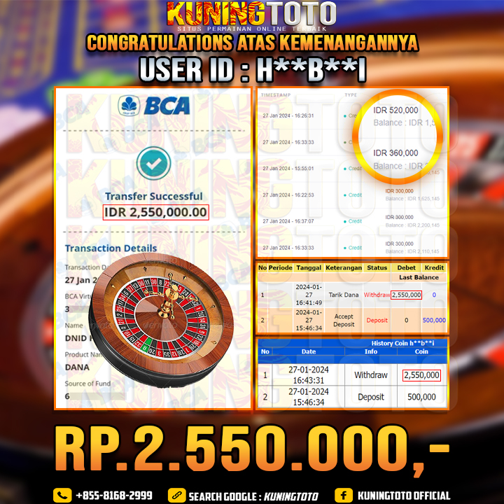 Bukti JP Live casino Kuning toto 27 Januari 2024 Roulette